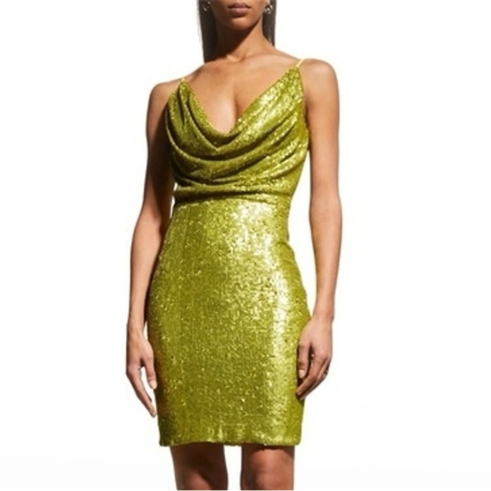 Dress the Population Paloma Lime Sequin Mini Dress